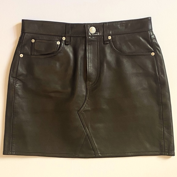 Rag & Bone Lambskin Leather Mini Skirt